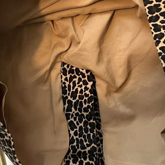 J. Crew Brown Leopard Print Pencil Cotton Bi-Stretch Skirt Lined Womens Sz 8 - Picture 5 of 5